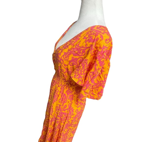Tropical Sz Small. Lightweight high-low Dress. Elastic Waist. Vibrant Colors. - Picture 8 of 16